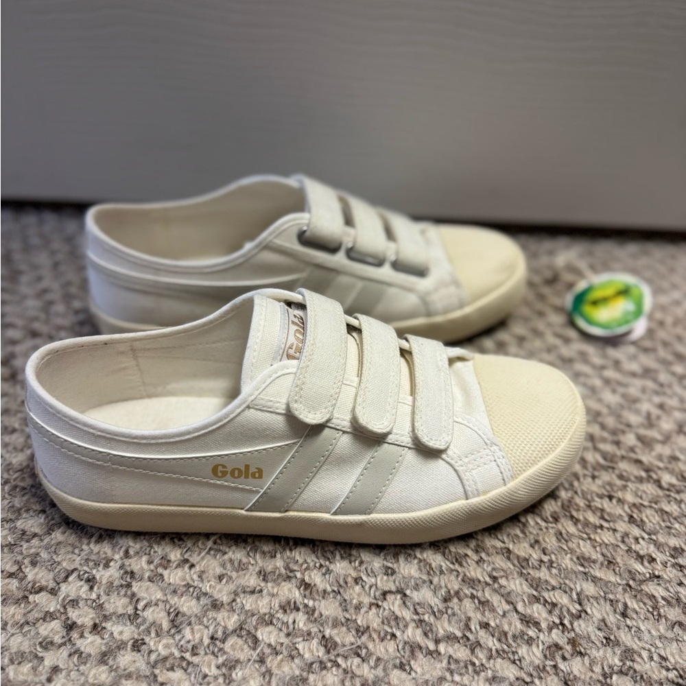 Gola Cream Canvas Velcro Sneakers - Picture 3 of 9